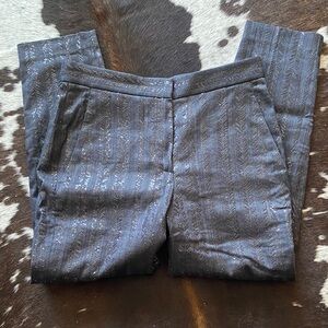 Brunello Cucinelli Dark Gray Patterned Dress Pants